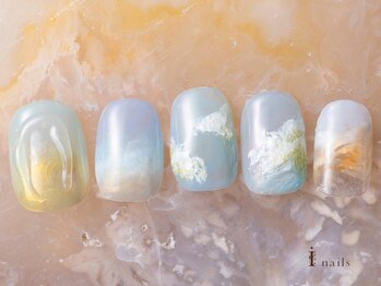 アイネイルズ 吉祥寺店(I nails)/青空ネイル朝焼けニュアンス