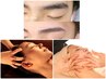 【眉と小顔・眼精疲労set】　眉wax＋小顔リンパ+ヘッドマッサージ　¥7,150