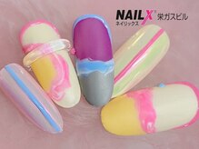 ネイリックス 栄ガスビル(NAILX)/カラフル♪ニュアンスネイル