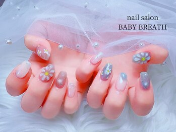 ベイビーブレス(BABY BREATH)/持ち込み☆お花ネイル