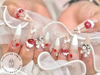 ネイルズガッシュ 蒲田東口店(NAILsGUSH)の写真/【スカルプ】深爪や折れてしまった爪も美しいフォルムで長さだし♪綺麗め/ゴテゴテ/ナチュラルも◎