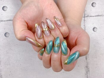 ネイル ビューティーマジック 葛西本店/ミラーxマグネットネイル