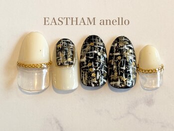 イーストハムアネーロネイル(EAST HAM anello nail)/ツイードデザイン/ブラック/岐阜