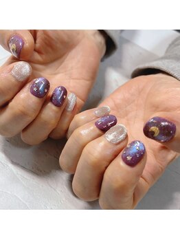 ブラン(blanc)/パープルマグネットネイル