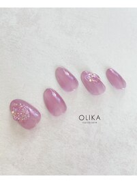 涼しげクリアネイル