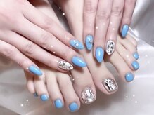 ベルグローアルファネイル(BELLE GROW ALPHA NAIL)/ハンド×フットお揃いネイル