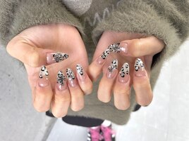 レオパード×ラメグラデーション