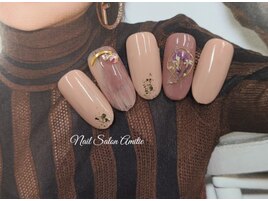 縦グラデーション×押し花ネイル