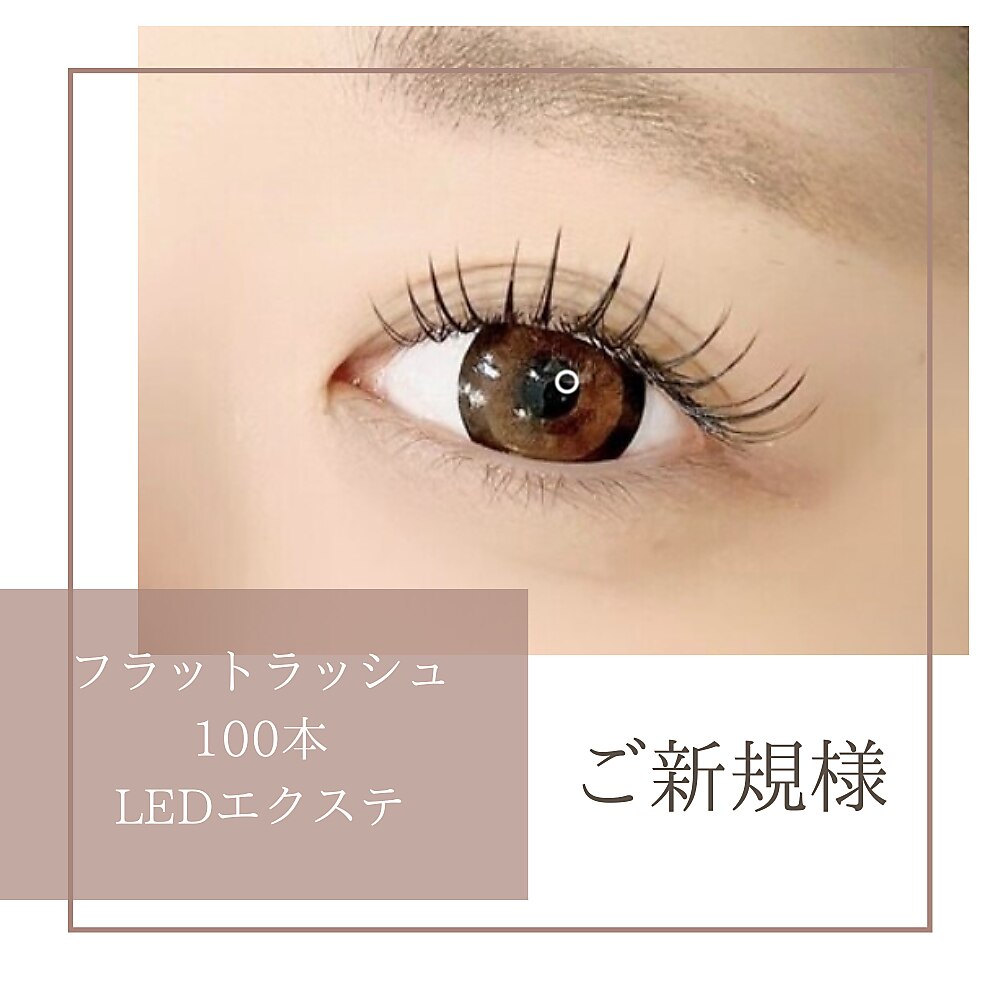 新規 フラットラッシュ100本【LEDエクステ&アイシャンプー付】持続力UP
