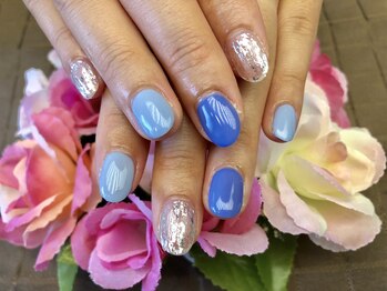 プラハネイル(+HER 美甲)/梅雨カラー×ホイル