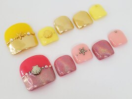 ワンカラー＋ミラーネイル