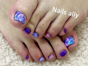 ネイルズアリー 立川店(Nails ally)/フット×パープル