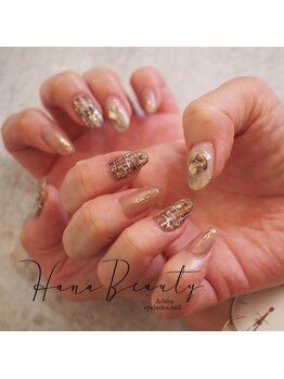 ハナビューティ アシヤ(Hana Beauty Ashiya)/秋先取りツイードネイル