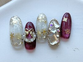 キラキラクリスマスネイル