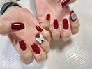 大人赤ネイル