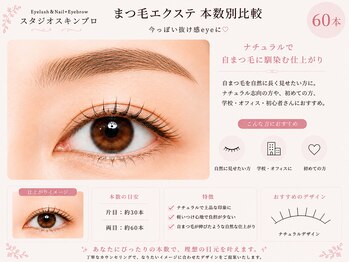 スタジオ スキンプロ(STUDIO SKINPRO)/本数別比較/エクステ60本☆彡