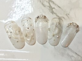 ブライダルお花ネイル￥9200
