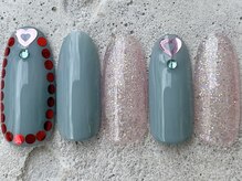 フリークネイル(FREAK Nail)/ブルーグレーハートホロ ¥8500
