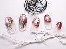 冬のマグネットイチゴネイル