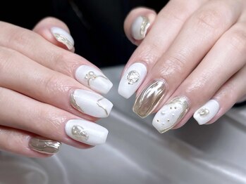 ホワイト/ゴールド/ミラー/大人