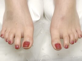 キラキラフットネイル