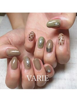 ヴァリエ(VARIE)/カーキ×レオパード