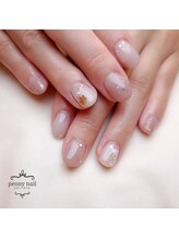 ピオニーネイル(peony nail)/お肌に溶け込む冬ネイル