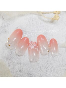 グラデーションと桜