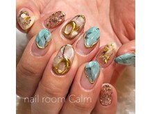 ネイルルーム カーム(nail room Calm)/turquoise nail