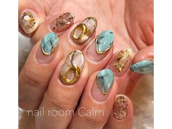 ネイルルーム カーム(nail room Calm)/turquoise nail
