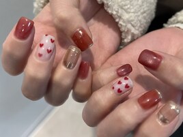 バレンタインネイル