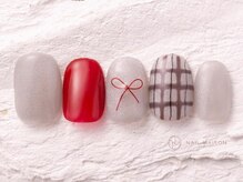 ネイルメゾン 渋谷店(NAIL MAISON)/チェックワイヤーリボン冬￥6800