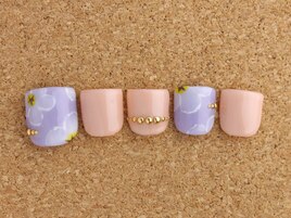 FOOT　パープル×フラワー