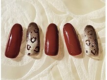 ボルドー×マグネット×レオパード柄おすすめデザインです*