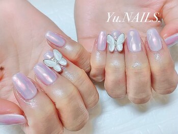 ユーネイルズ 恵比寿(Yu.NAILS.)/オーロラ◎蝶々バタフライパーツ