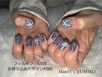 マンディーズ(MandY's)/フラッシュ/リボン/ブルー