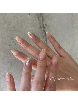 ルート12/きらきらゴールドラメネイル