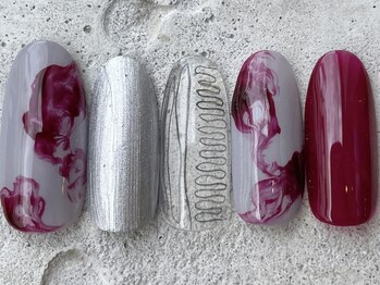 フリークネイル(FREAK Nail)/マーブルワイングレー ¥8500