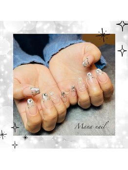 マナネイル(Mana nail)/ラメフレンチネイル