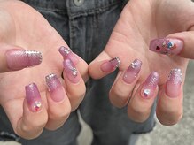 サクノネイル(SAKUNONAIL)/パープルニュアンスネイル