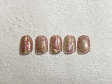 ピース(PEACE)/ピンクネイル　ニュアンス　ホロ