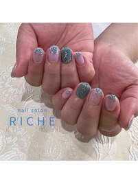 爽やか夏ネイル