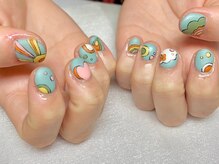 アルティノ ネイル ガーデン(altino nail garden)/手書きアート×80s×レトロ