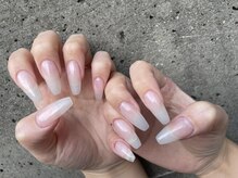 クリスタルネイル ゆめタウン夢彩都(CRYSTAL NAIL)/長さ出し＋クリア