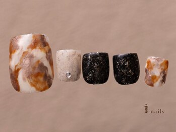 アイネイルズ 吉祥寺店(I nails)/天然石マーブルフットネイル