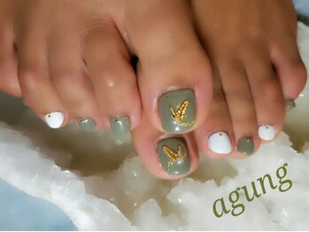 アグン(agung)/フットネイル 秋フェザー