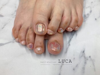 ネイルアトリエルカ(nail atelier LUCA)/W-756 大人可愛いフット氷ネイル