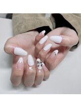 ロラ ハイヤマカシ(LAURA HAIYAMAKASHI)/リボン×ホワイトネイル