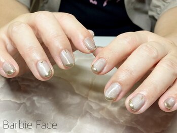 バービーフェイス 恵比寿(Barbie Face)/ミラーフレンチデザインネイル