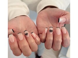 フレンチネイル×リボン